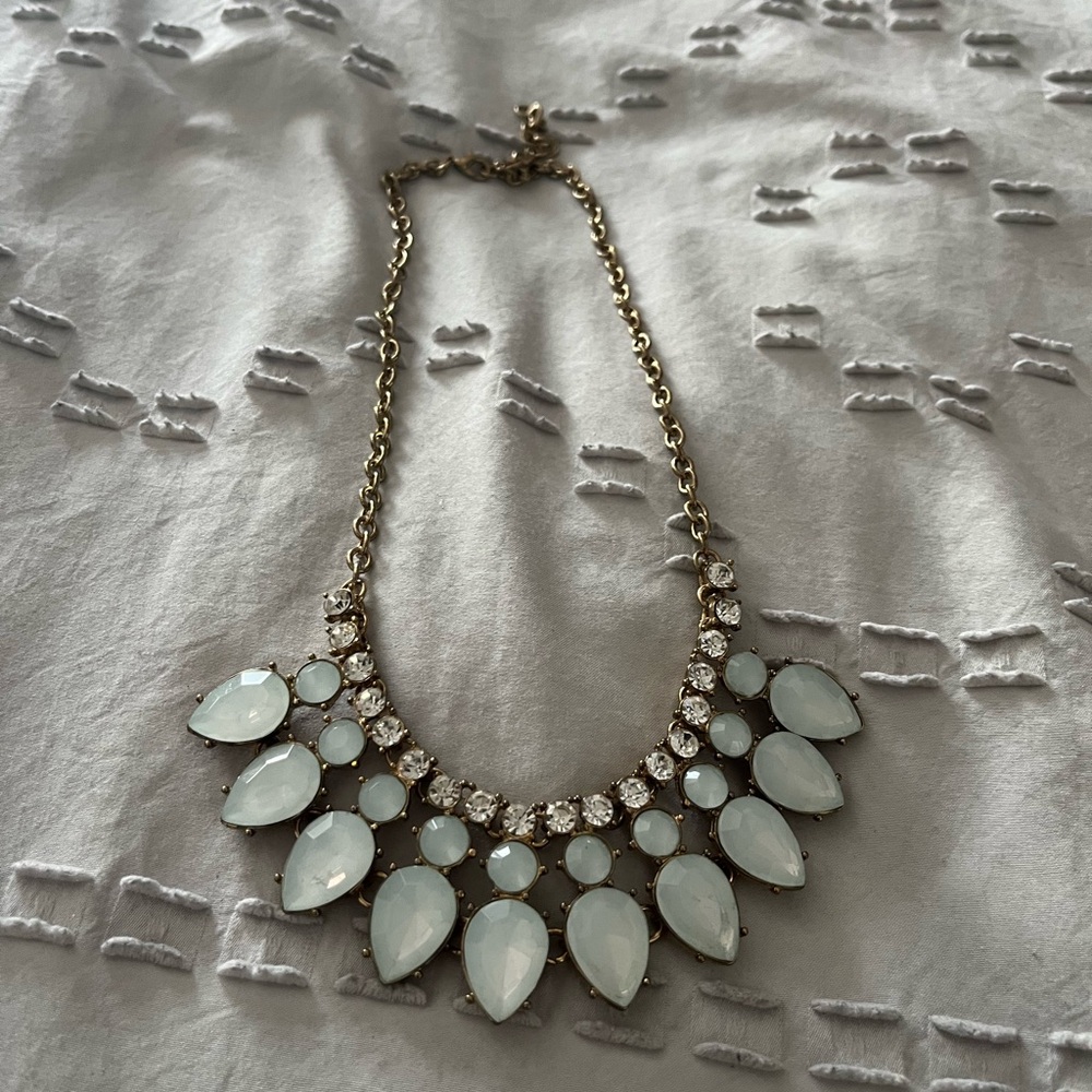 Jewelry- necklace, fashion light blue and gold.